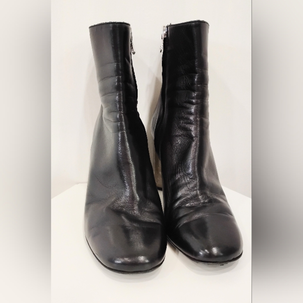 ACNE STUDIOS BLACK LEATHER ANKLE BOOTS - Picture 8 of 15